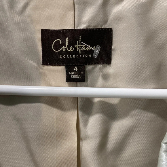 Cole Haan Collection Women's Leather Jacket  Metallic Mint Green  Size 4 - Picture 5 of 14